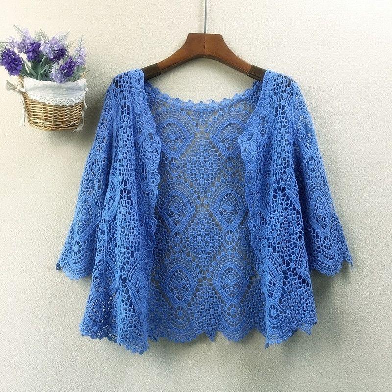 Summer 2024 Crochet Knit Cardigan: Lightweight Cotton Shawl for Sleeveless Dresses