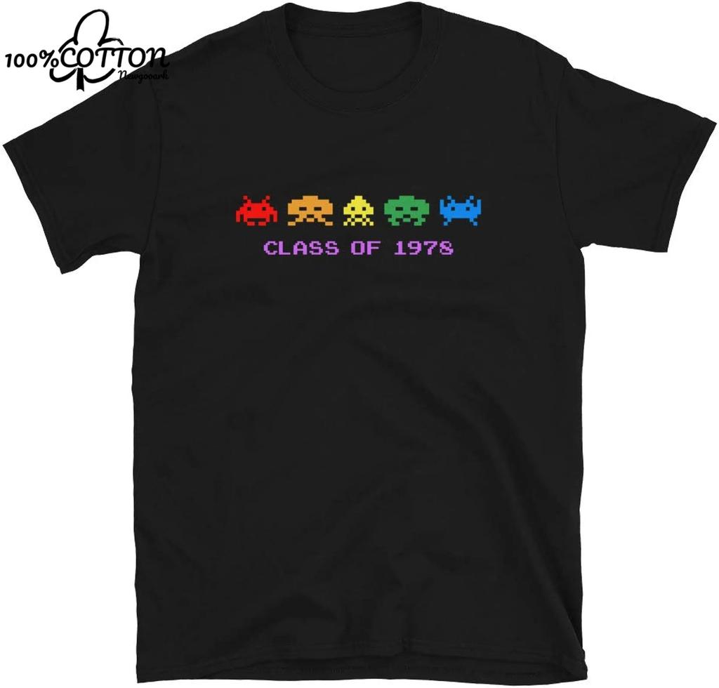 LE Cool Arcade Galaga Video Game Retro Vintage 80s Invader Space Gaming Alien T Shirt for Men 100% Cotton