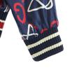 GUCCI 16AW Italian rayon blend Ghost all-over print Bomber Jacket 50 Navy Men's Used