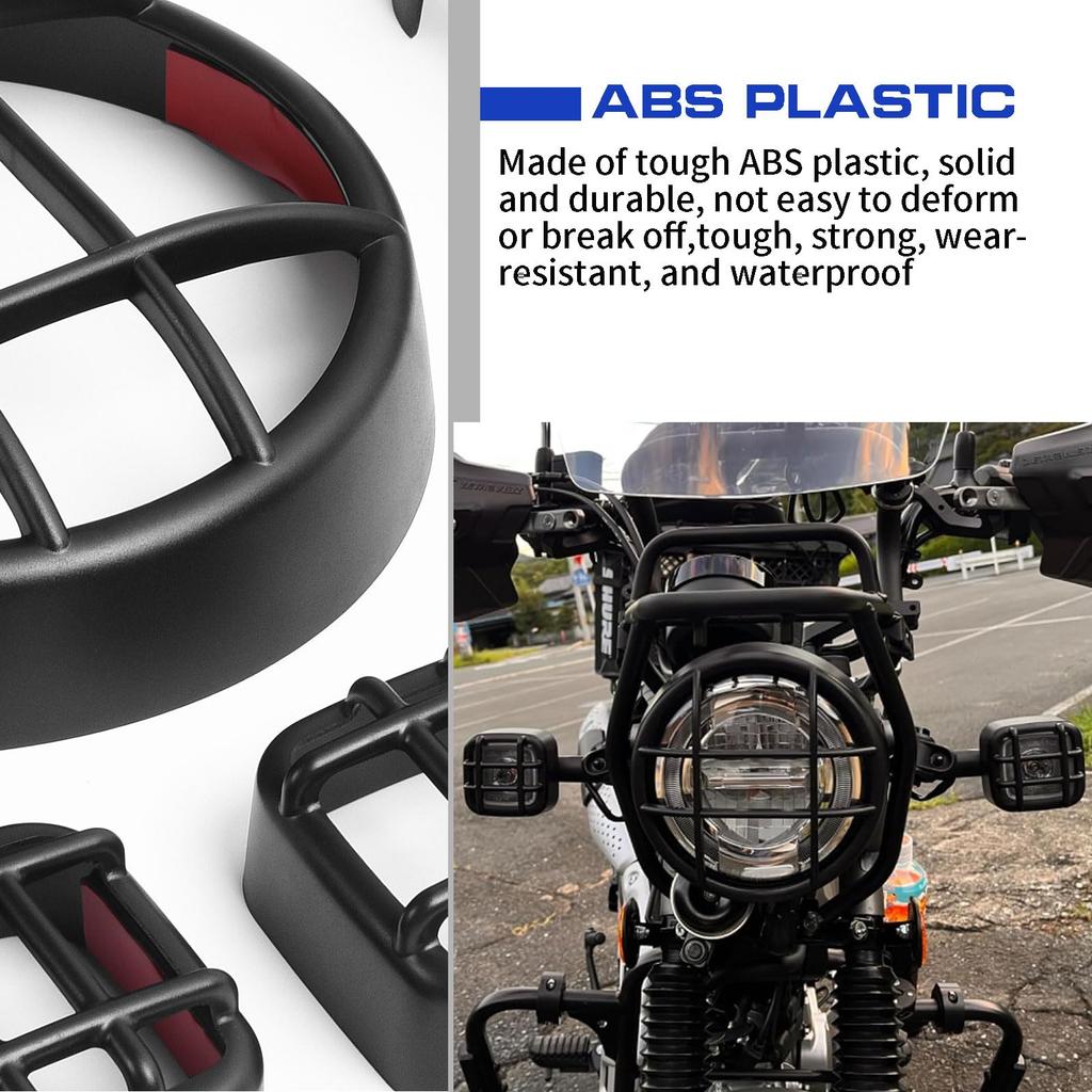 Midimttop Motorcycle Matte Black Headlight Turn Signal Tail Light Grille Cover Headlamp Light Cover