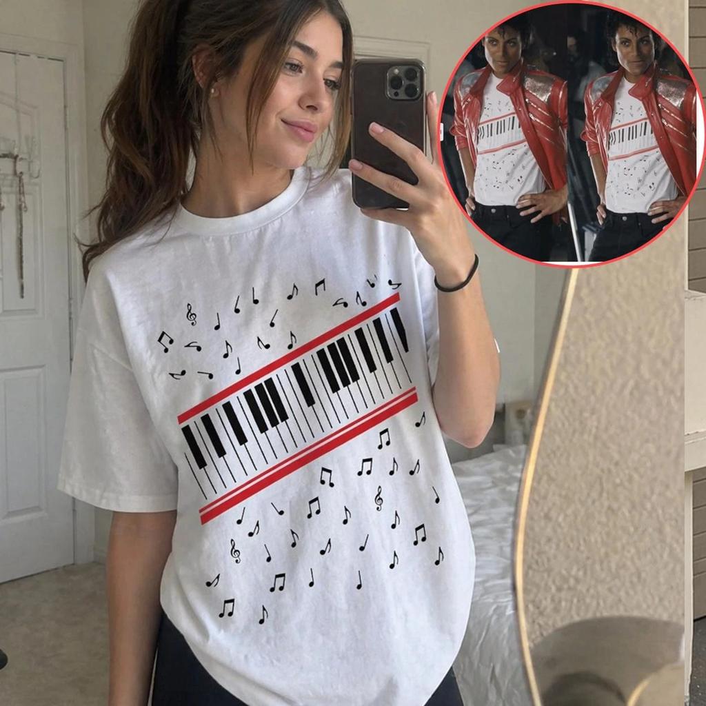 Michael J Beat It Piano Keys T Shirt, King of Pop Music Tee, 2026 Michael Shirt