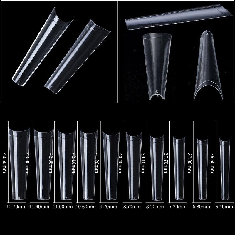 Nail Art Denim Nail Max Super Long Flat Head French False Nail Traceless Nail 504 Patch