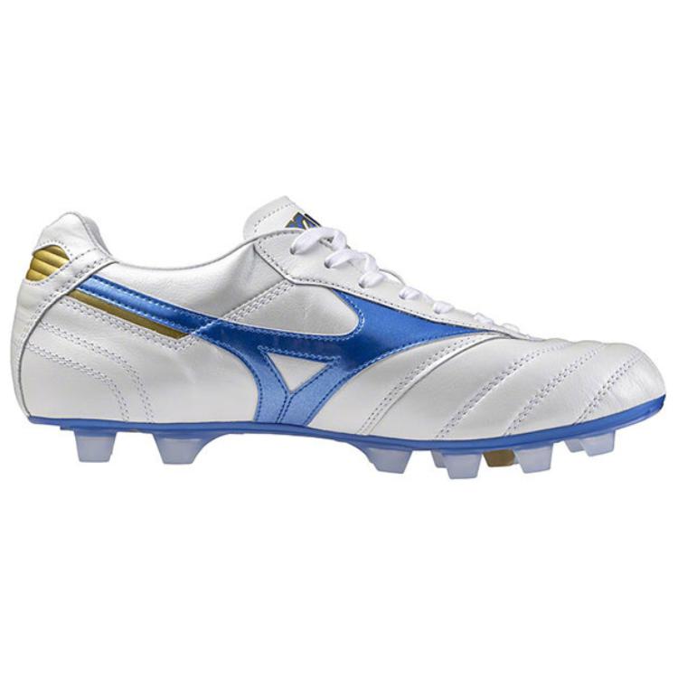 Mizuno Morelia 2 Comfortable Versatile Non-Slip Durable Soccer Shoes Unisex Soccer Shoes White Blue P1GA240125