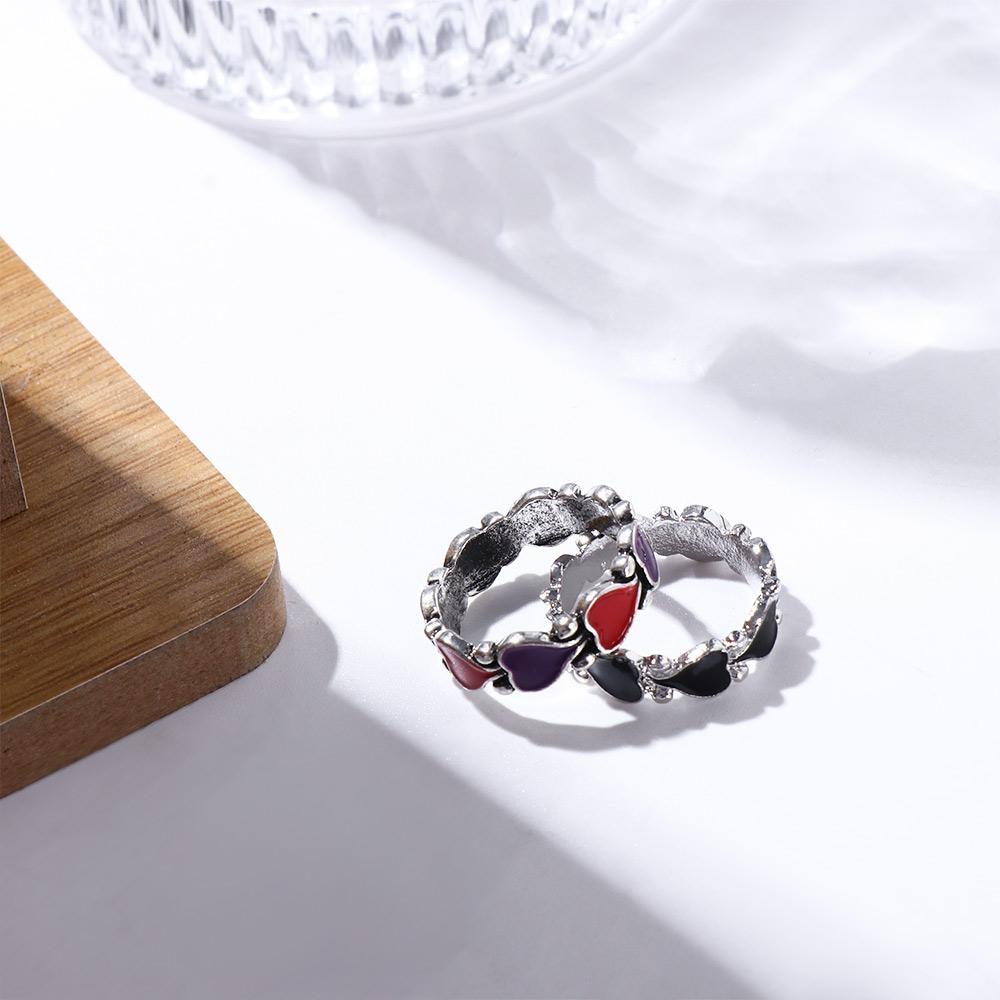 Wedding Index Finger Ring Geometric Women Rings Heart Chain Ring Korean Style Heart Stackable Rings