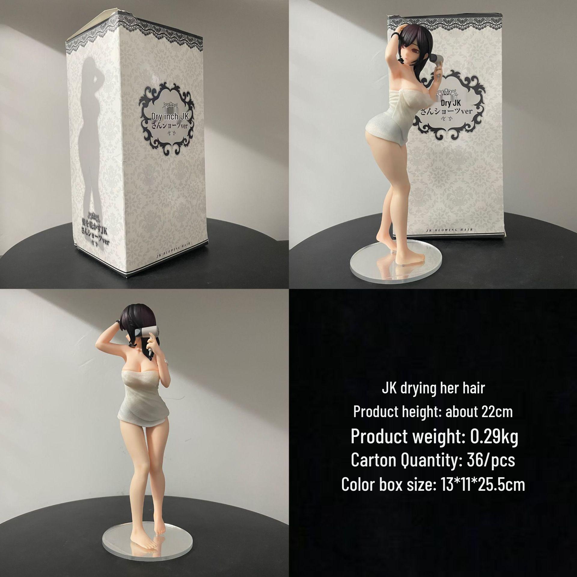 

Anime Beauty: Hand-Painted JK Figurine with Bath Towel & Hair Blowing Effect
