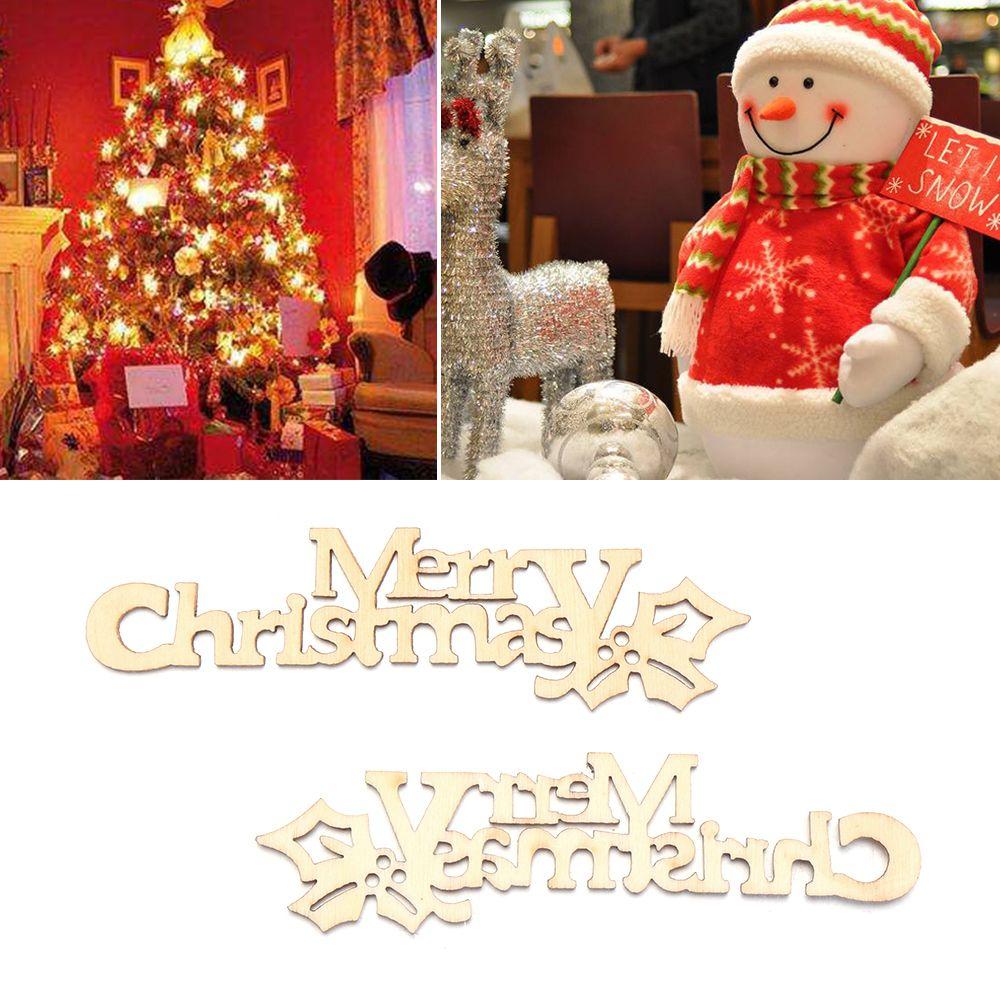 DIY Crafts Laser Cut Hanging Ornaments Wooden Slice Wood Pieces Xmas Decoration Merry Christmas