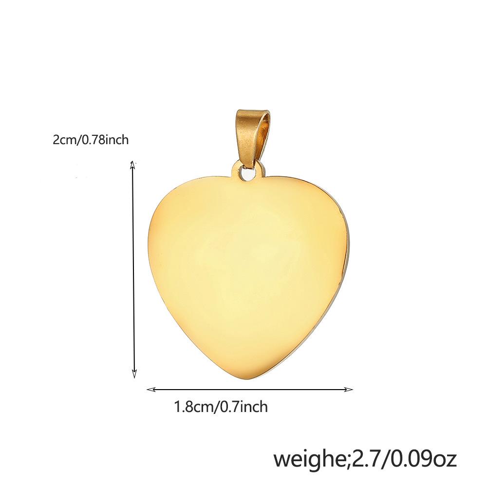 Stainless Steel Heart Pendant Blank Disc for DIY Marking