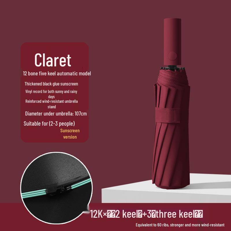 Q Fully Automatic Extra-Large Umbrella: Sun & Rain Dual Use, Reinforced Anti-UV Sunshade for Men & Women.