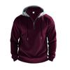 Heavyweight Spring/Autumn Fleece-Lined Men's Oversized Stand-Up Collar Hooded Pullover Zip-Up Long-Sleeved Sweatshirt