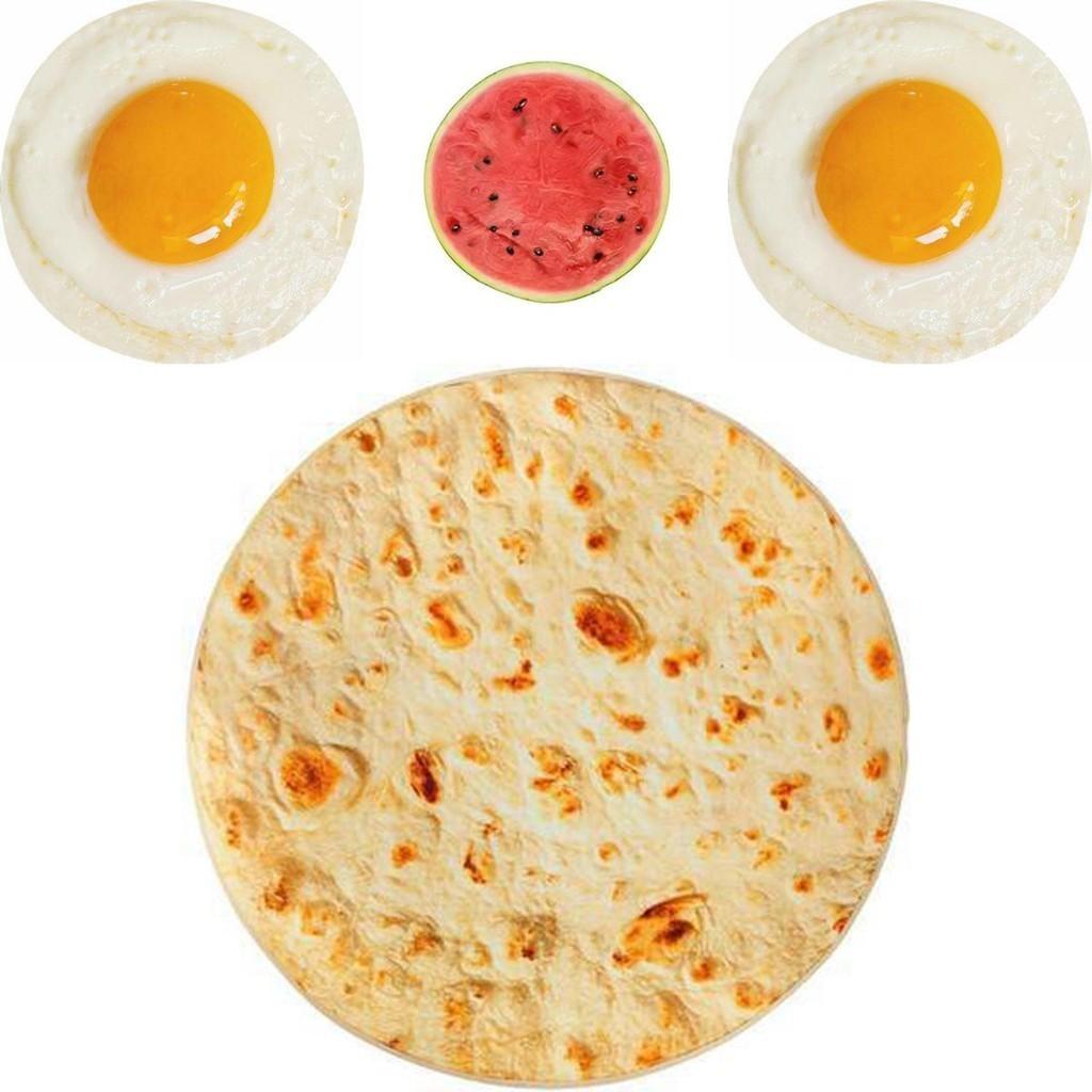 Funny Flannel Baby Wrap Blanket With Matching Hat Soft And Cozy Tortilla Cabbage Egg Roll Fried Egg Watermelon And Pizza Styles