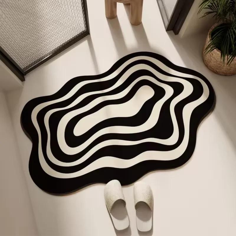Badezimmer Anti-Rutsch Kieselgur Saugmatte – Oval geformt, Schnell trocknend, Schmutzabweisender Eingangsmatte für Toilette und Badezimmer