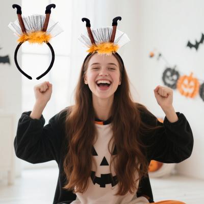 Arco de Cabelo de Bruxa Pés de Bruxa Pena Design de Rede Halloween Tiara Festas de Fantasia Adulto Cosplay Adereço para Vestir