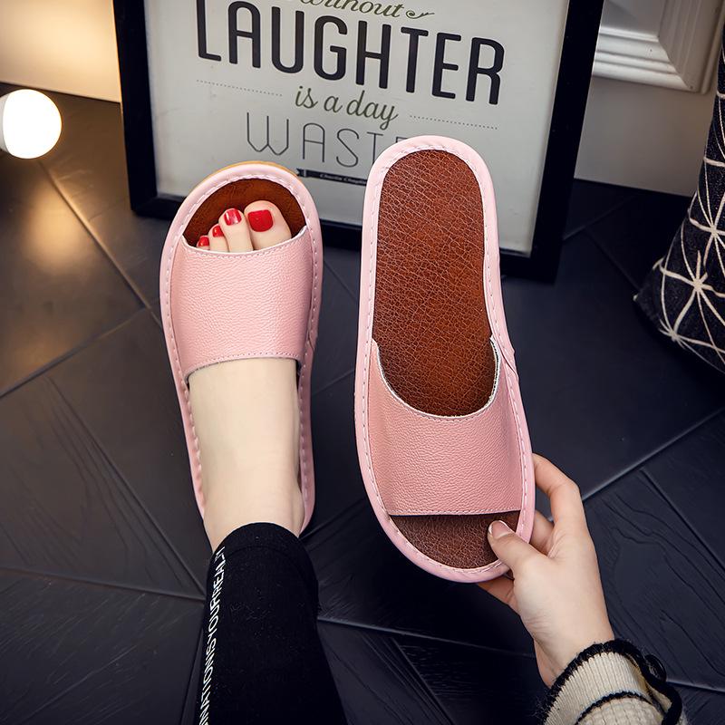 Waterproof Non-Slip Indoor Leather Slippers for Men & Women - Perfect for Bathroom or Home Use