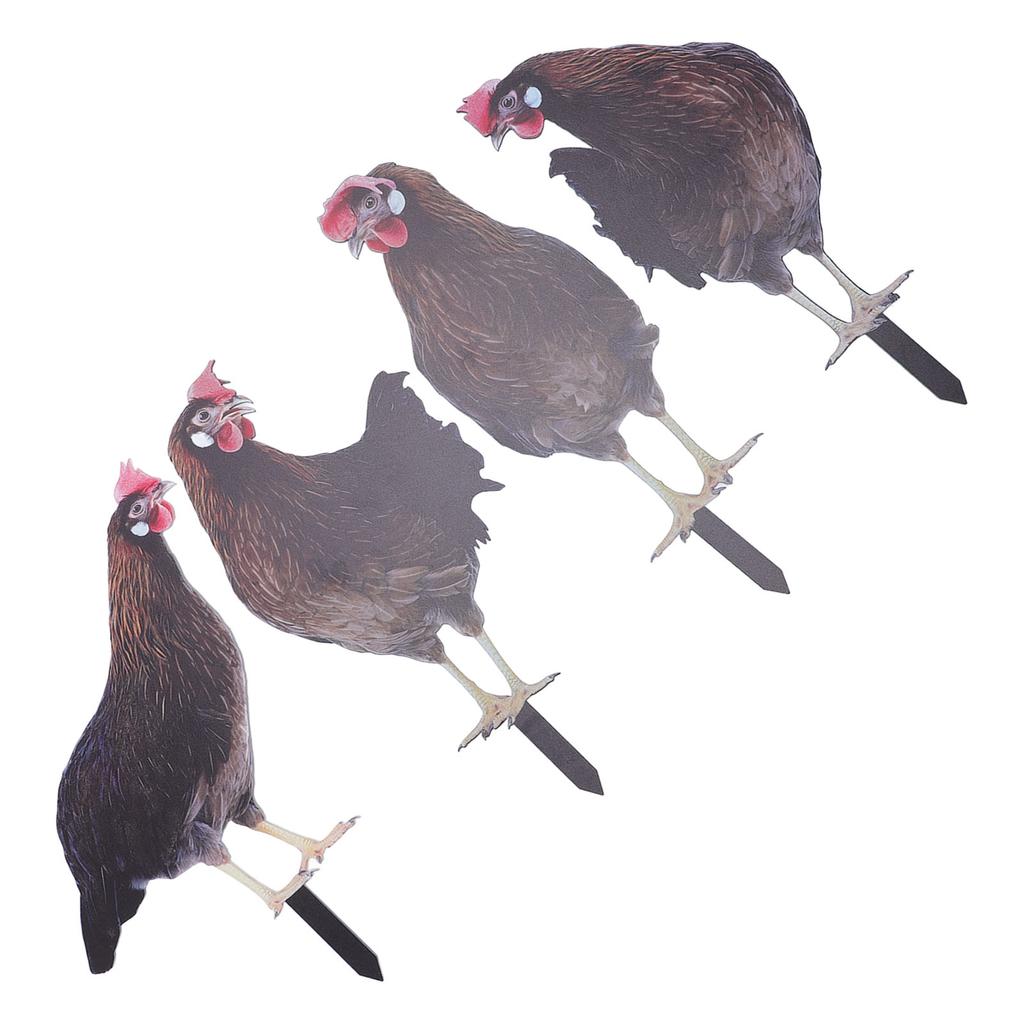 4 Pcs Garden Hen Stakes Colorful Realistic Decorative Acrylic Easy To Install Chicken Yard Decor