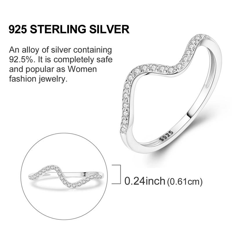 Silver Plated Sparkling Love Rings Zircon Winding Line Geometric Rings For Women Engagement Jewelry Anniversary Gift