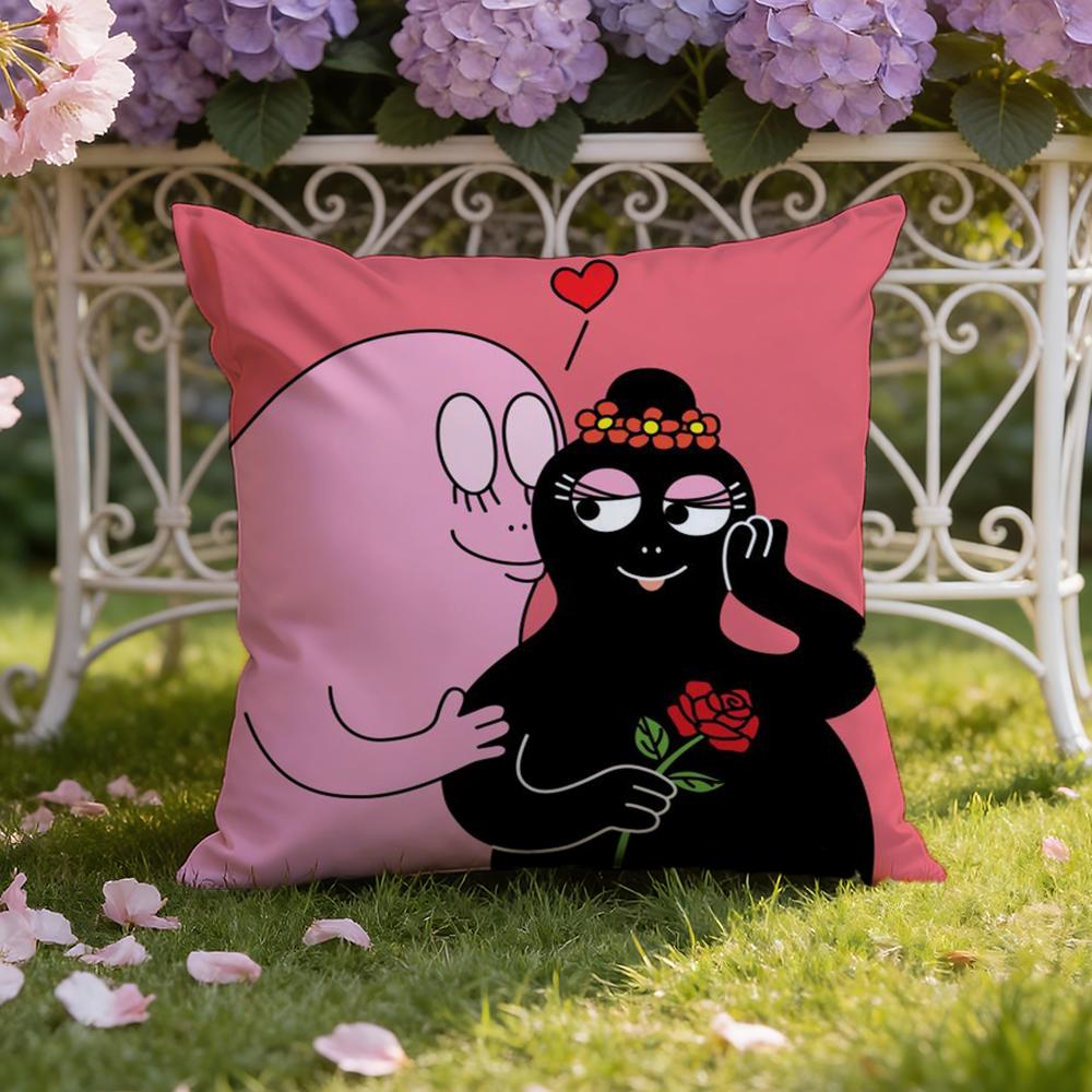 Cartoon Cute B-Barbapapas Cushion Cover Home & Car Dual-Scene Pillow Cover: Reversible for Premium Comfort