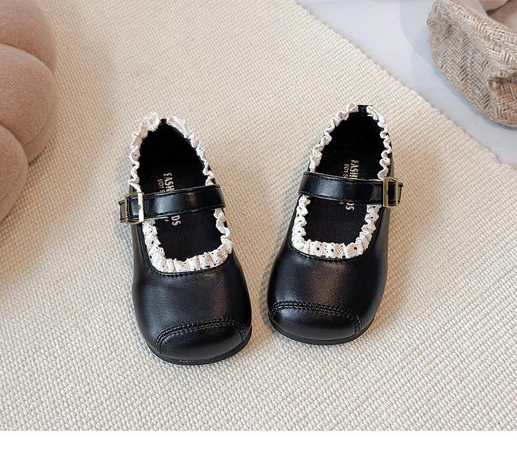 2026 Spring Children's Soft-Soled Leather Shoes - Baby Princess Lace Trim Shoes for Toddlers and Kids - Fashionable Flats