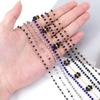 1meter Daisy Flower Beaded Chains Stainless Steel Crystal Bead Chain Necklace Bracelet Chain Crafts Jewelry Making DIY Supplies