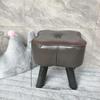 Four-Leaf Clover Upholstered Leather Stool for Living Room or Entranceway