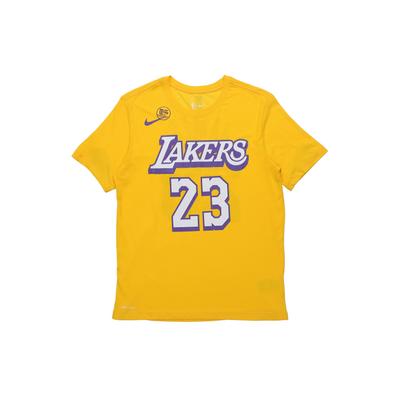 Nike Maglia NBA City Edition Stagione 2019-2020, Los Angeles Lakers LeBron James N.. 23 T-Shirt Uomo Top Giallo BV8796-705