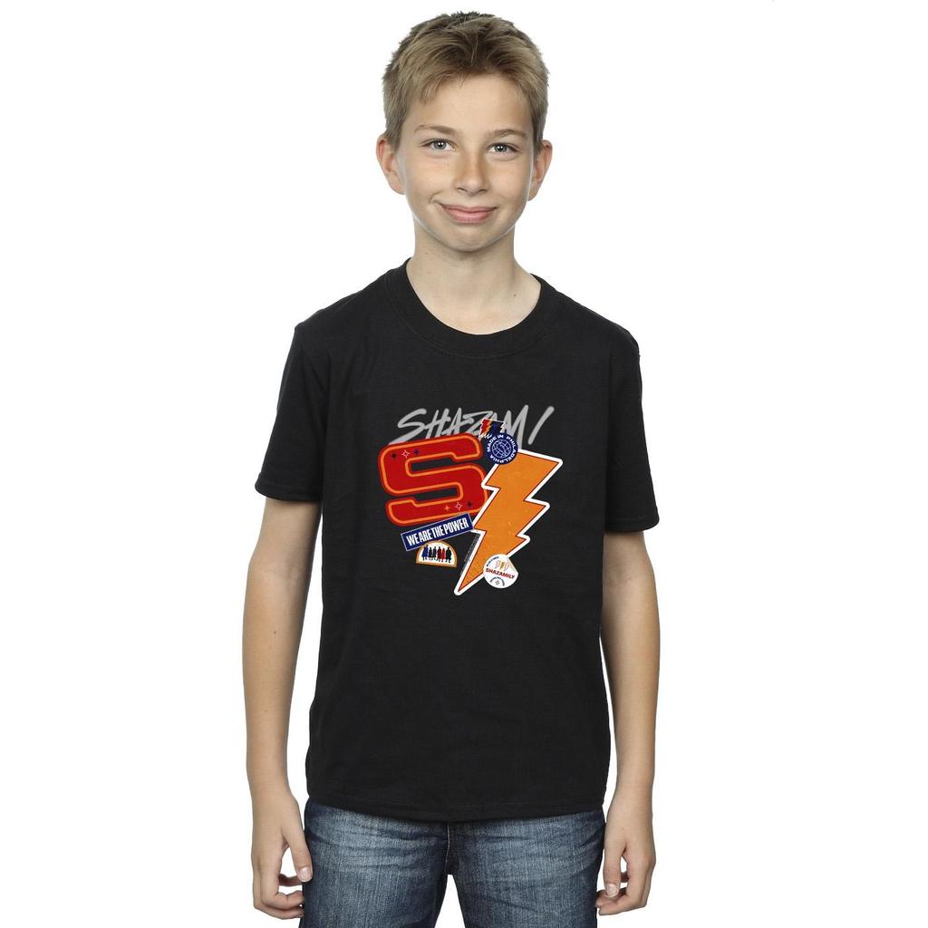 DC Comics Boys Shazam Fury Of The Gods Sticker Spam T-Shirt