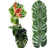 Hawaiian Party Tablecloth & Tropical Jungle Leaves Decorations