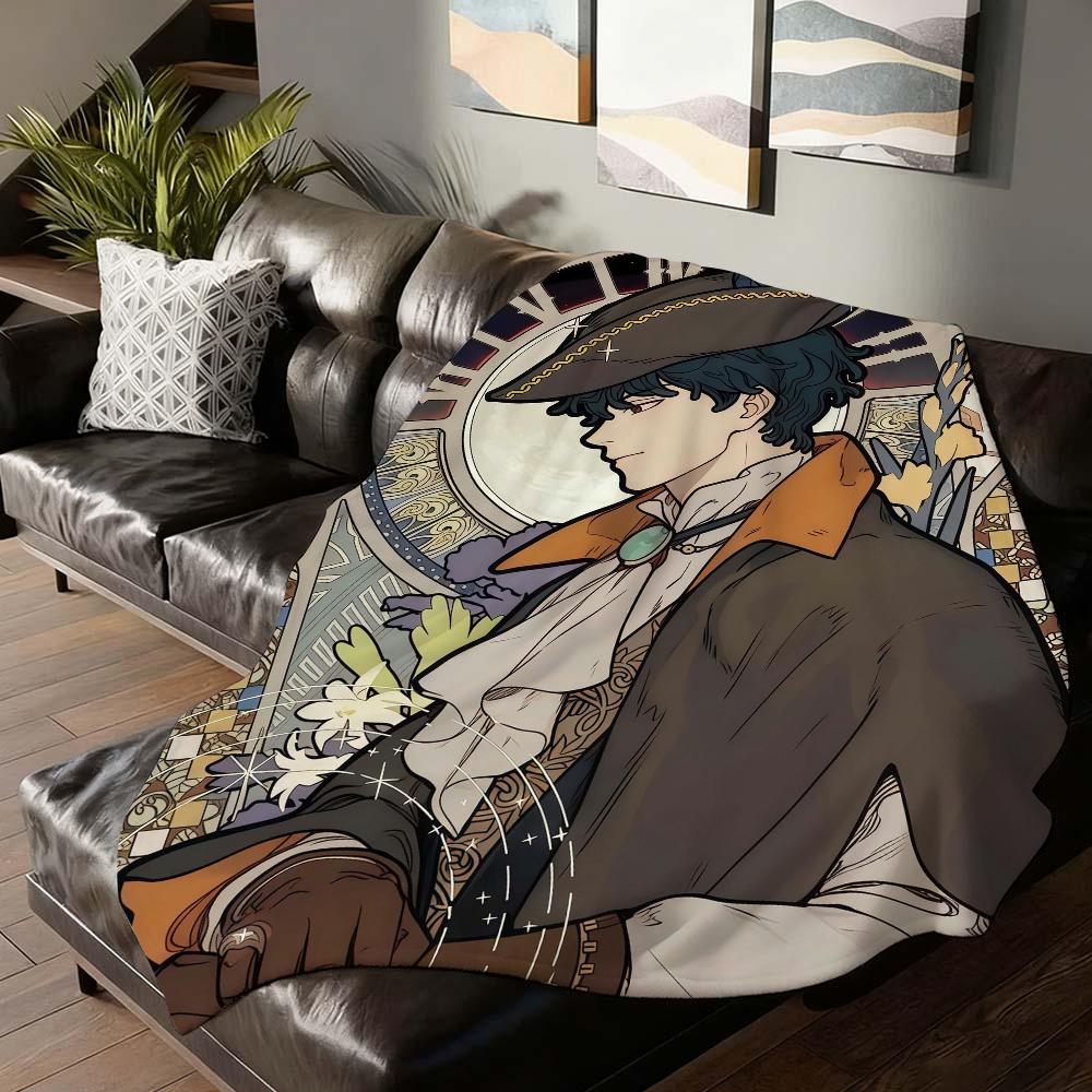Adventure anime L-Lord of M-Mysteries Blanket For Sofa Office Bed Plane Travel Sleep Read Relax Camping Soft And Warm