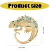 Trendy Rhinestones Lizard Brooch Fashionable Animal Shaped Lapel Pin Metal Accessory for Hat and Scarf Decoration