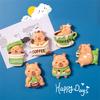 Capibala Fridge Magnet Resin 3D Cartoon Refrigerator Magnetic Sticker DIY Message Board Reminder Home Decoration Kitchen