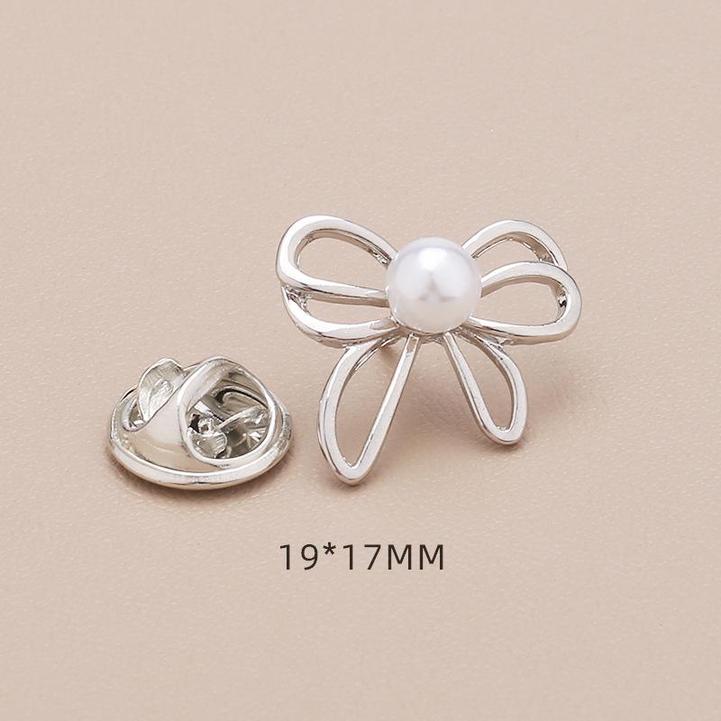 1pcs Cute Mini Brooch Pins Butterfly Flower Pearl Neckline Brooches Shirt Collar Lapel Pin Buckle Fixed Invisible Brooch Jewelry