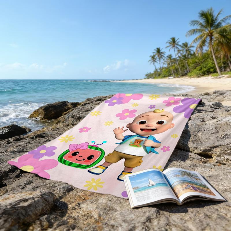 Ultra-Soft Beach Towel with Cocomelon Theme,Ideal for Pool - Camping, Diving - Perfect Travel Essential, Vibrant Beach Towel.
