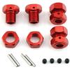 17mm Wheel Hex 5mm Extended and 17mm Wheel Nut Aluminum Alloy for ARRMA Kraton 6S Outcast 6S Notorious 6S Talion 6S Upgrades Parts (Red)