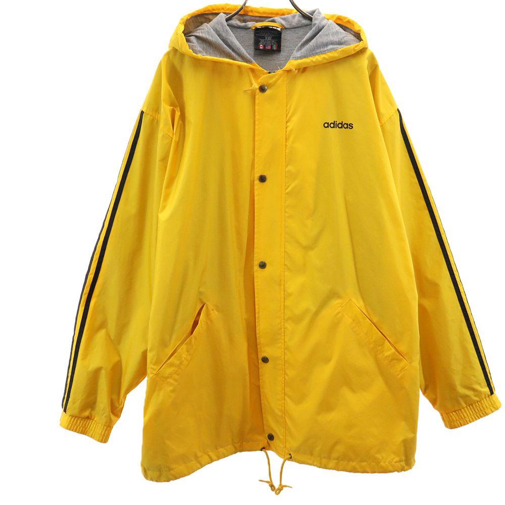 

adidas 90-х годов Старый логотип Трилистника Куртка из нейлона с длинным рукавом L Желтое пальто Мужская Б/У