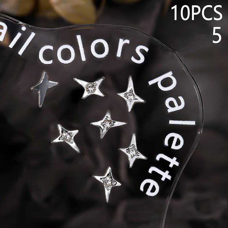 10 st 3D-legering Asterism Nagelhängen Dekorationer Stjärntillbehör Glitter Nageldelar Nagelkonst Material Tillbehör