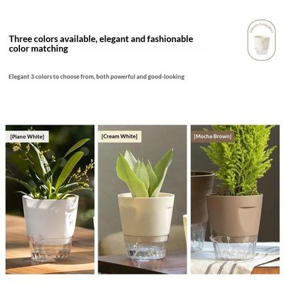 Zelfbewaterende Bloempotten Binnen Moderne Plastic Plantenbakken Voor Orchidee Succulent Kruid Bloem Huis Kantoor Decor