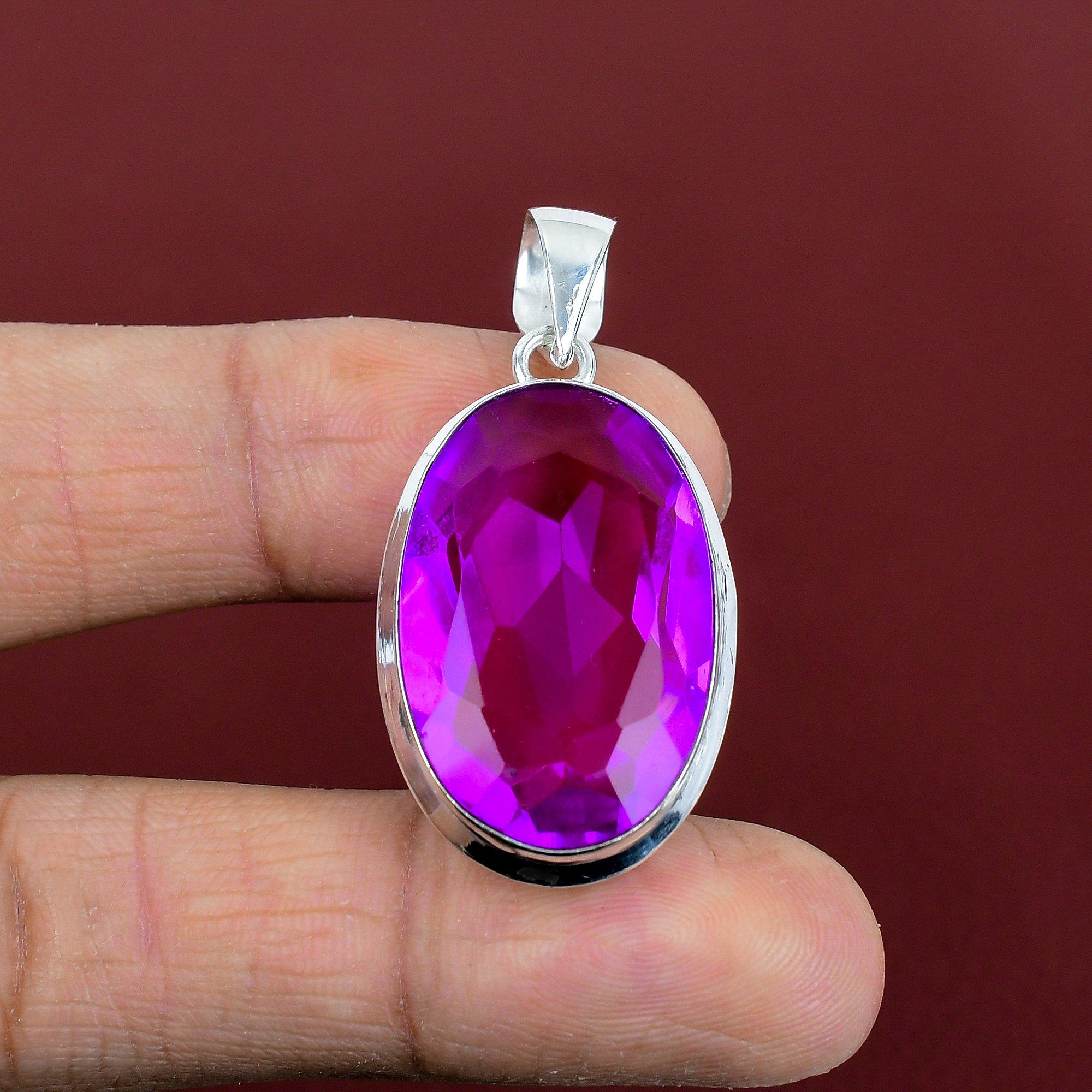 Faceted pink tourmaline pendant gemstone pendant 925 sterling silver pendant elegant jewelry handmade pendant gifts for women silver jewelry