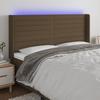 VidaXL LED Headboard Bedroom Furniture Double Bed Accessory Head of Bed Frame Interior Dark Brown 3124213