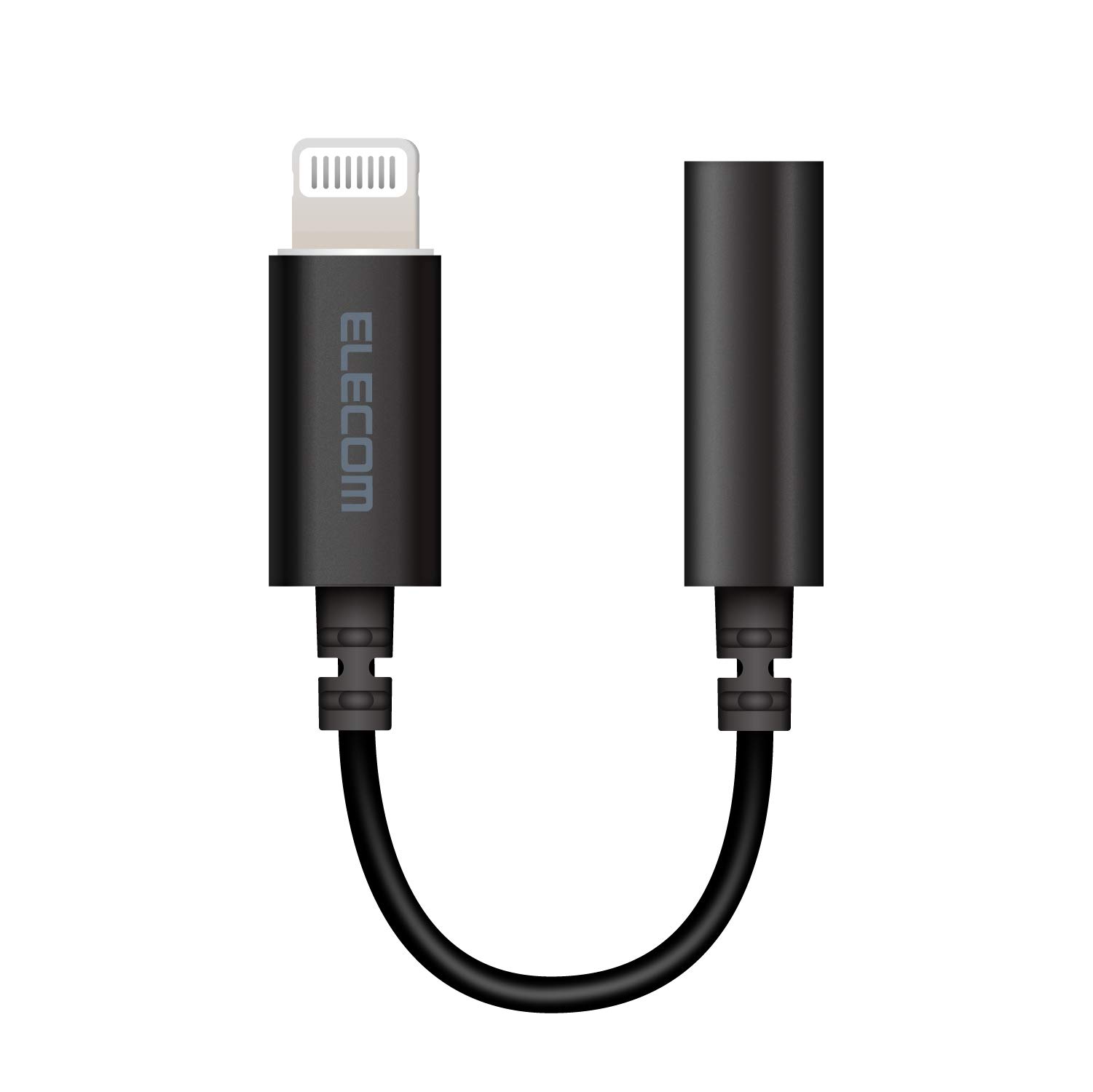 

ELECOM Lightning to 4-Pole Headphone Adapter, Apple Certified, Black, MPA-XL35DS01BK