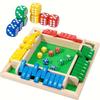 Shut The Case Dice Tabletop Game Wood Material Flaps & Dices Game 4 Players Pub Bar Party Supplies Family Entertainment Children-Friendly & Adults