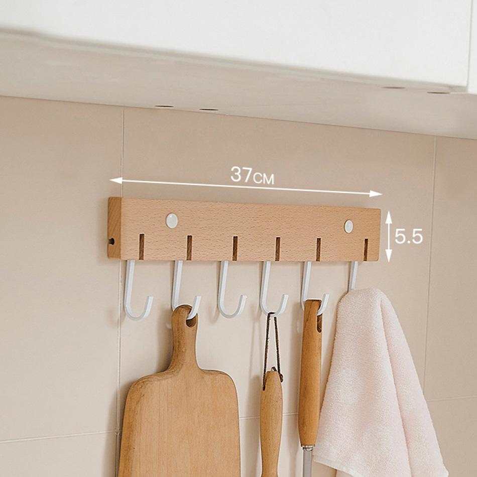 

Кухня Ванная комната Настенный крючок Деревянный Белый Черный Декоративный Креативный 6 8 рядов крючков Алюминиевый держатель для хранения полотенец для пальто Ключ вешалка