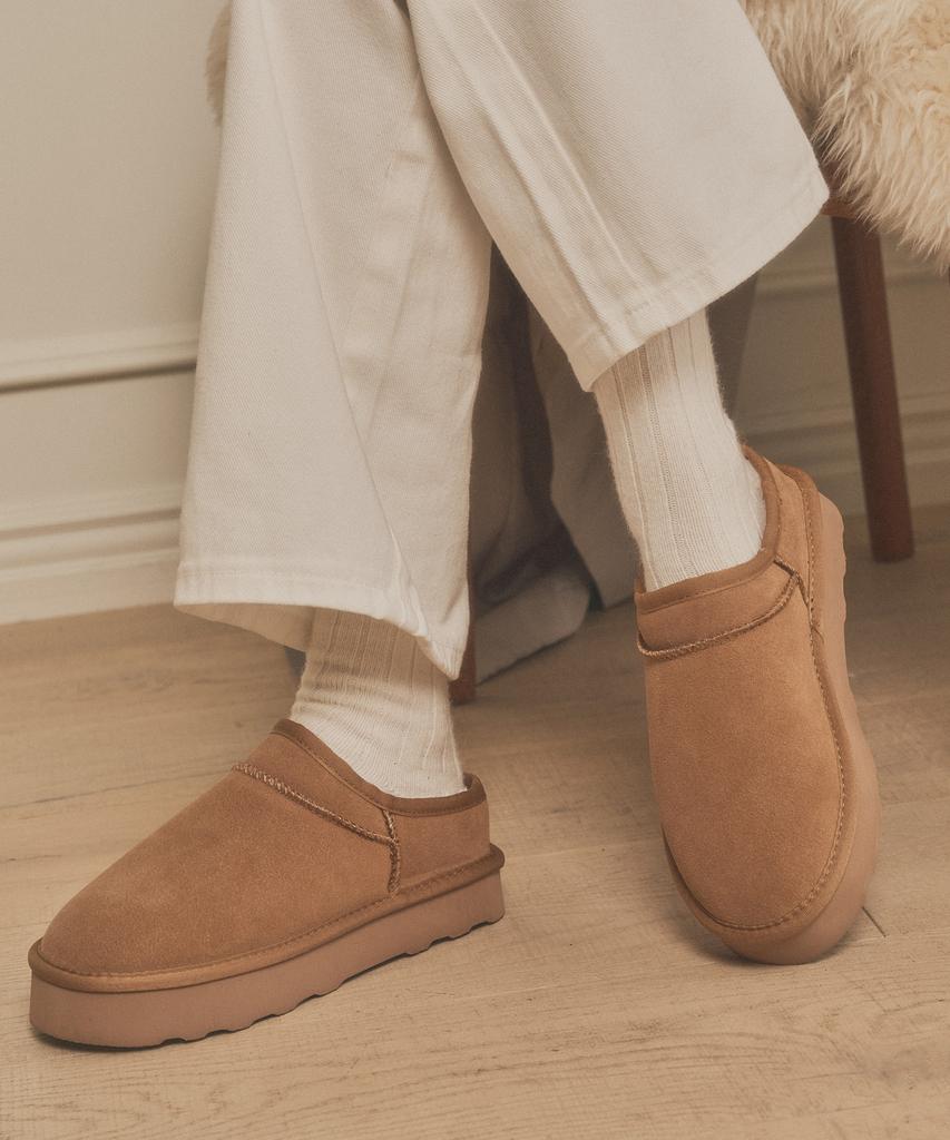 Innuit Platform Mini Furry Slipper Boots Emma Im-2024-85 Chestnut