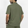 Men's Summer Linen Short Sleeve Shirt Stand Collar Button Down Shirt Casual Breathable Lightweight Top for Daily Wear