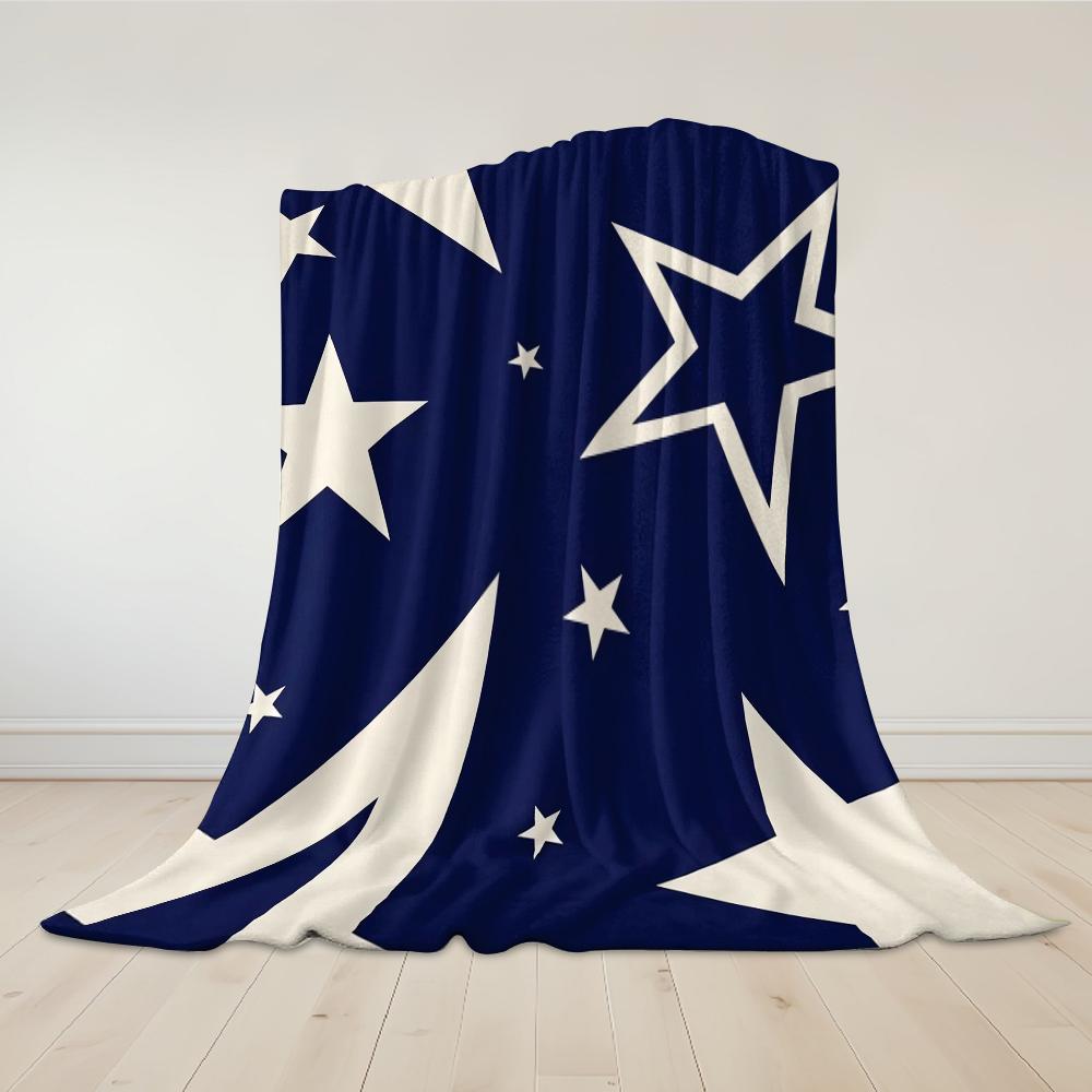 Marineblau Sternenraster Flanelldecke Warm Weich Halloween Weihnachten Sofa Warm Gemütlich Dekorative Dekoration Geschenk für Alle Jahreszeiten