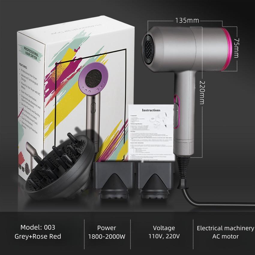 

Профессиональный быстросохнущий фен для волос, мощный, высокоскоростной мотор, быстрая сушка, холодный и горячий воздух, фен для домашнего салона красоты us