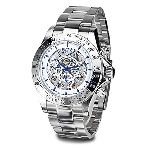 

Мужские часы Daniel & Douglas 40 мм с коробкой для хранения, Белый/Синий/Серебристый, нержавеющая сталь, механические, DD8802-WHBL [Параллельный импорт]