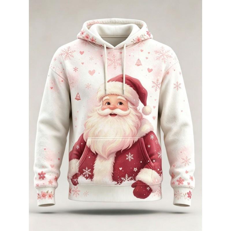 Christmas Hoodie 3D Print Loose Fit Long Sleeve Sweatshirt Men Women Youth Casual Winter Wear