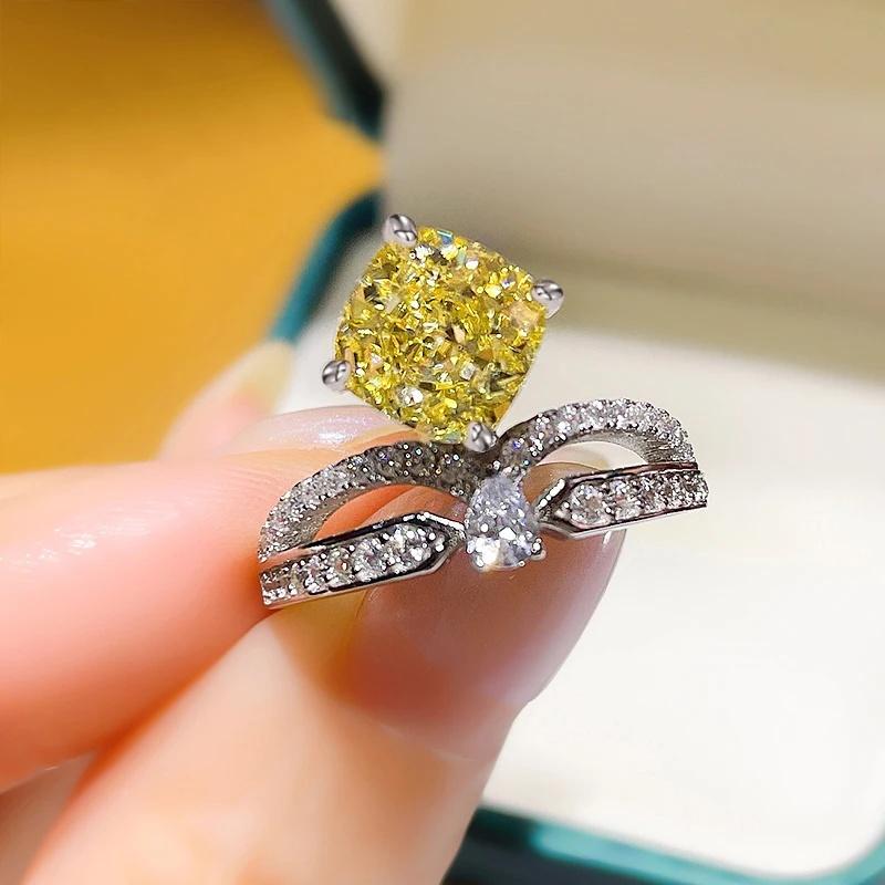 

CAOSHI Gorgeous Proposal Rings for Women Unique White/Yellow Cubic Zirconia Wedding Romantic Accessories Dainty Trendy Jewelry 10