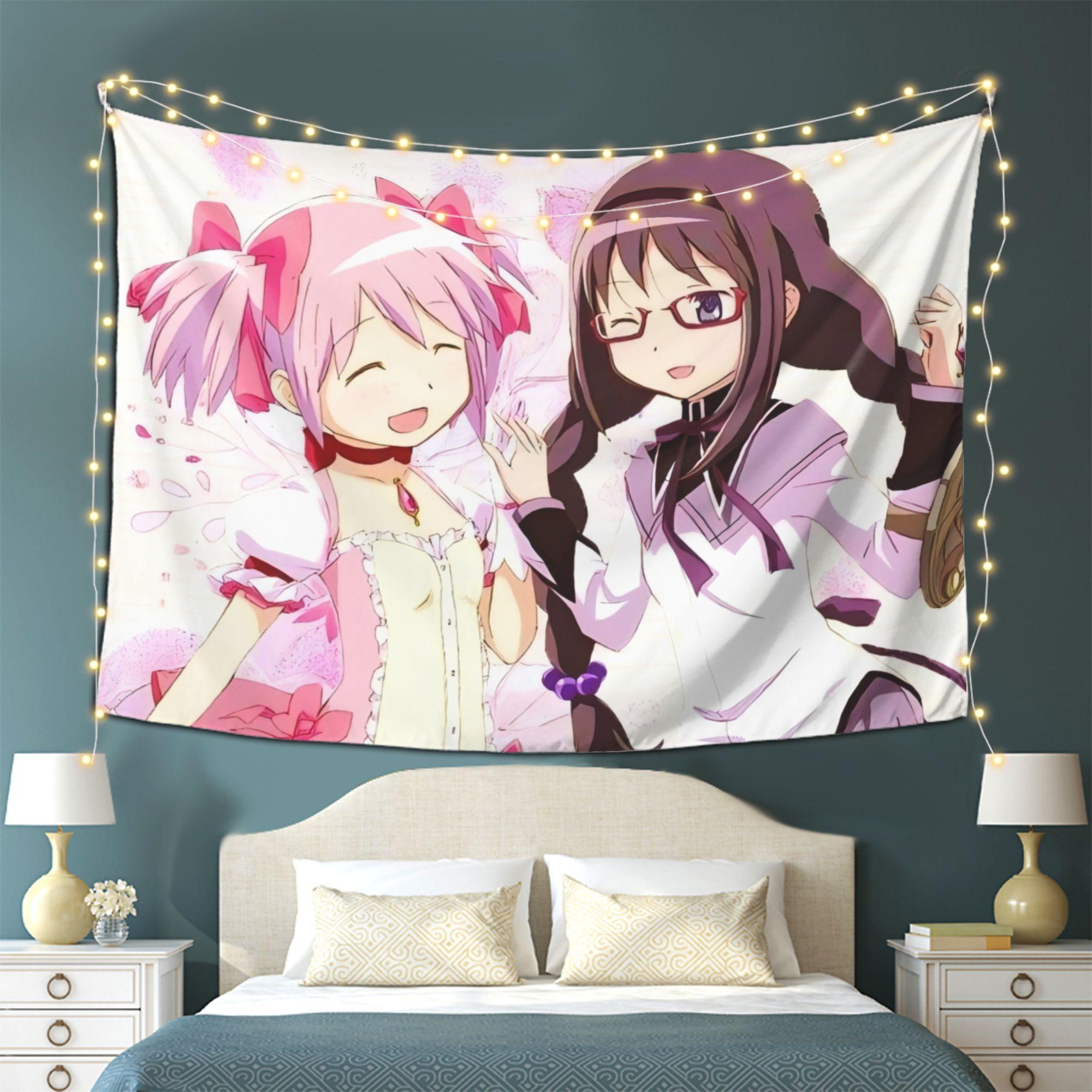 

VIKAMA Magic Girl Small Round Tapestry anime Animation Peripheral Decoration Cloth Room Decoration Home Decoration 74x94cm(29x37in)