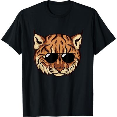 Caracal Cat Wild Cat Caracal Face Sunglass Brown Coat Animal Men Women Kids T-Shirt