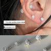 Copper Zircon Stud Earrings for Women – Suitable for Earlobe and Cartilage Piercing, High-End Niche Design, Diamond Accents